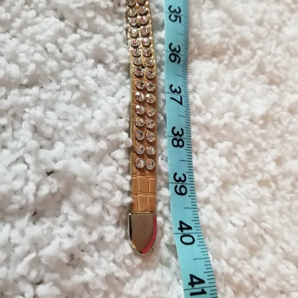 Rhinestone Skinny Belt Unique Small